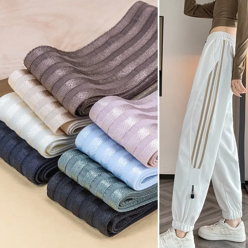 durable summer 5cm thin mercerized elastic band for clothes and pants, with widened side strips and extra materials