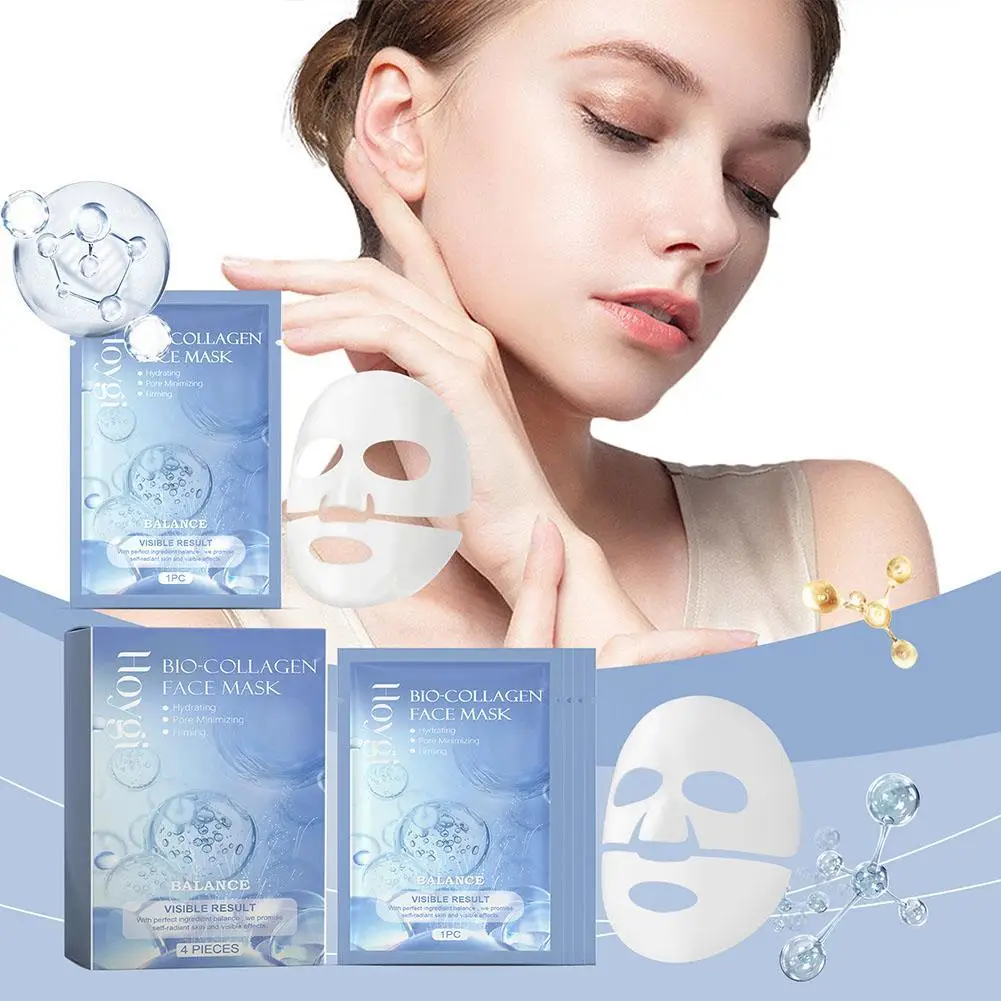 4pcs/6pcs Bio-Collagen Real Deep Moisturizing Mask Collagen Protein Hydrogel Night Mask Nourish Skin Care