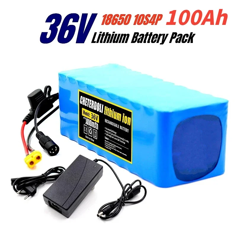

100Ah 10S4P 36V Battery Pack 500W 750W 1000W High Power 42V Solar Panels Suitable for 36V Motor Wiht BMS/30A Fuse+Charger