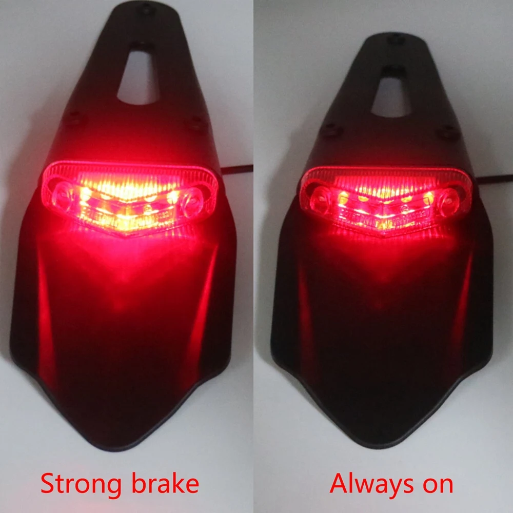 

Motorcycle LED Tail Light&Rear Fender Stop Enduro Taillight Rear Fender Stop for CR EXC WRF 250 400 426 450 Black