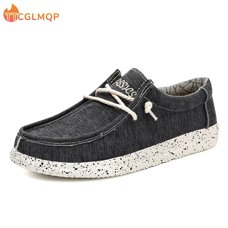 2023 Summer Men Canvas Shoes Espadrilles Breathable Casual Shoes Men Loafers Comfortable Ultralight Lazy Boat Shoes Plus Size 48