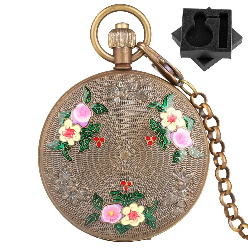 

Роскошные механические карманные часы из чистой меди с автоподзаводом, дневной и ночной дисплей, турбийон, циферблат с боковым считыванием, брелок-цепочка, подвесные часы