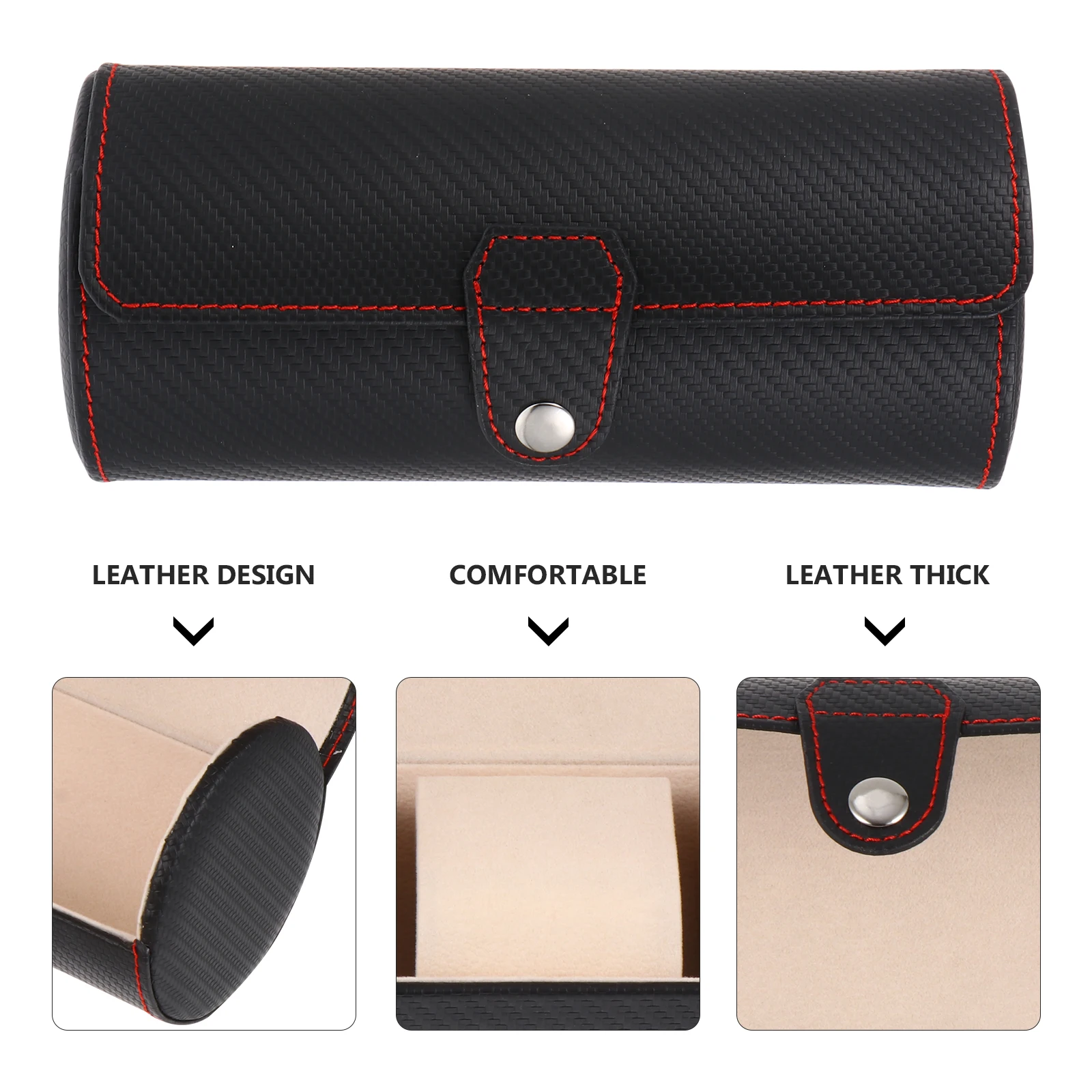 

Vintage 3 Box Portable Roll Travel Jewelry Roll Case Dustproof Watch Watch Container Container