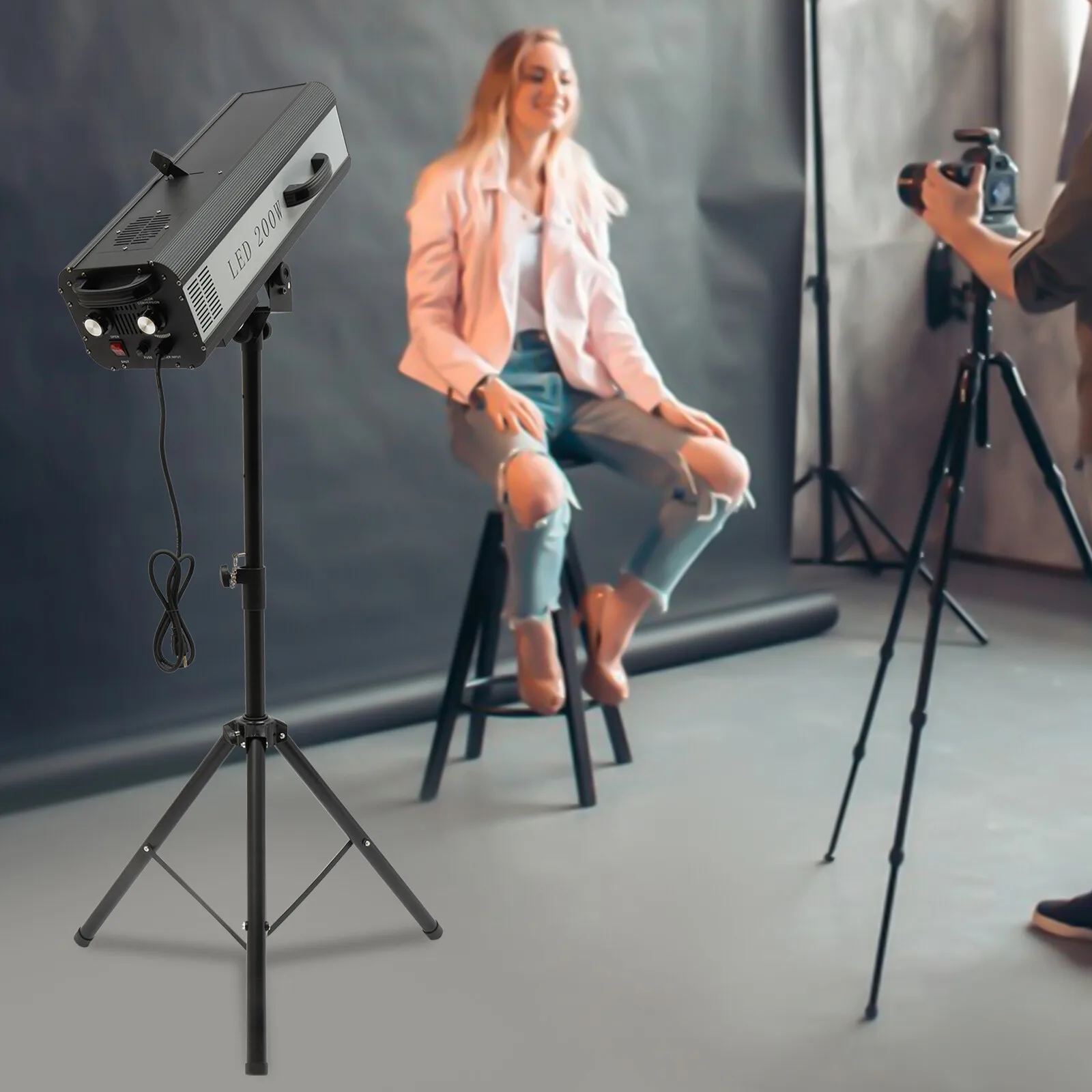 

200W LED Follow Spotlight with Adjustable Stand for DJs and Events