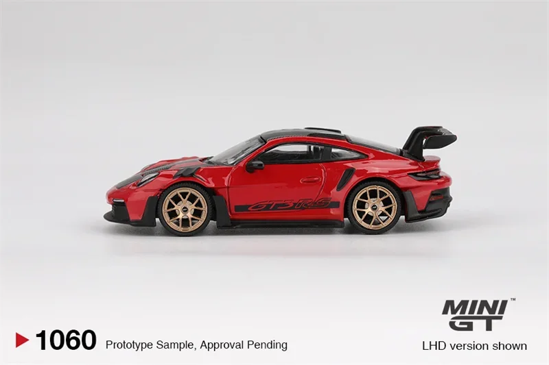 Pré-venda mini gt 1:64 gt3 rs weissach pacote guardas vermelho lhd fundição modelo de carro coleção em miniatura
