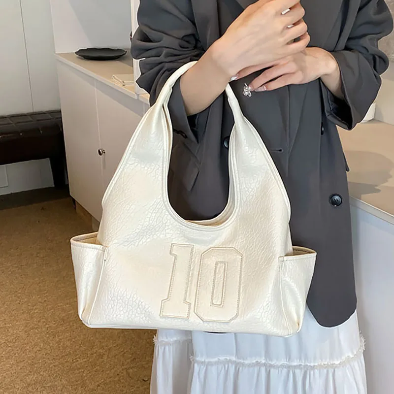 

2024 New Women's Tote Bags Trendy Versatile Commuting Large Capacity One Shoulder Bag Summer Casual Solid Color Female Handbags