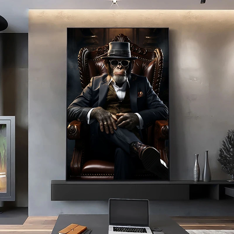خمر العصابات البلياردو الحيوان القرد الدخان صورة الملصقات والمطبوعات حائط لوح رسم الفن صور ديكور غرفة المنزل