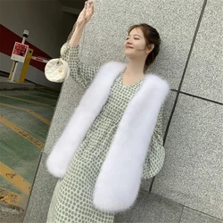 Fur Outerwear Gilet 2024 New Winter Female Fox Fur Vests Coat Winter Warm Waistcoat Fur Vest Jacket Large Size Sleeveless Coat