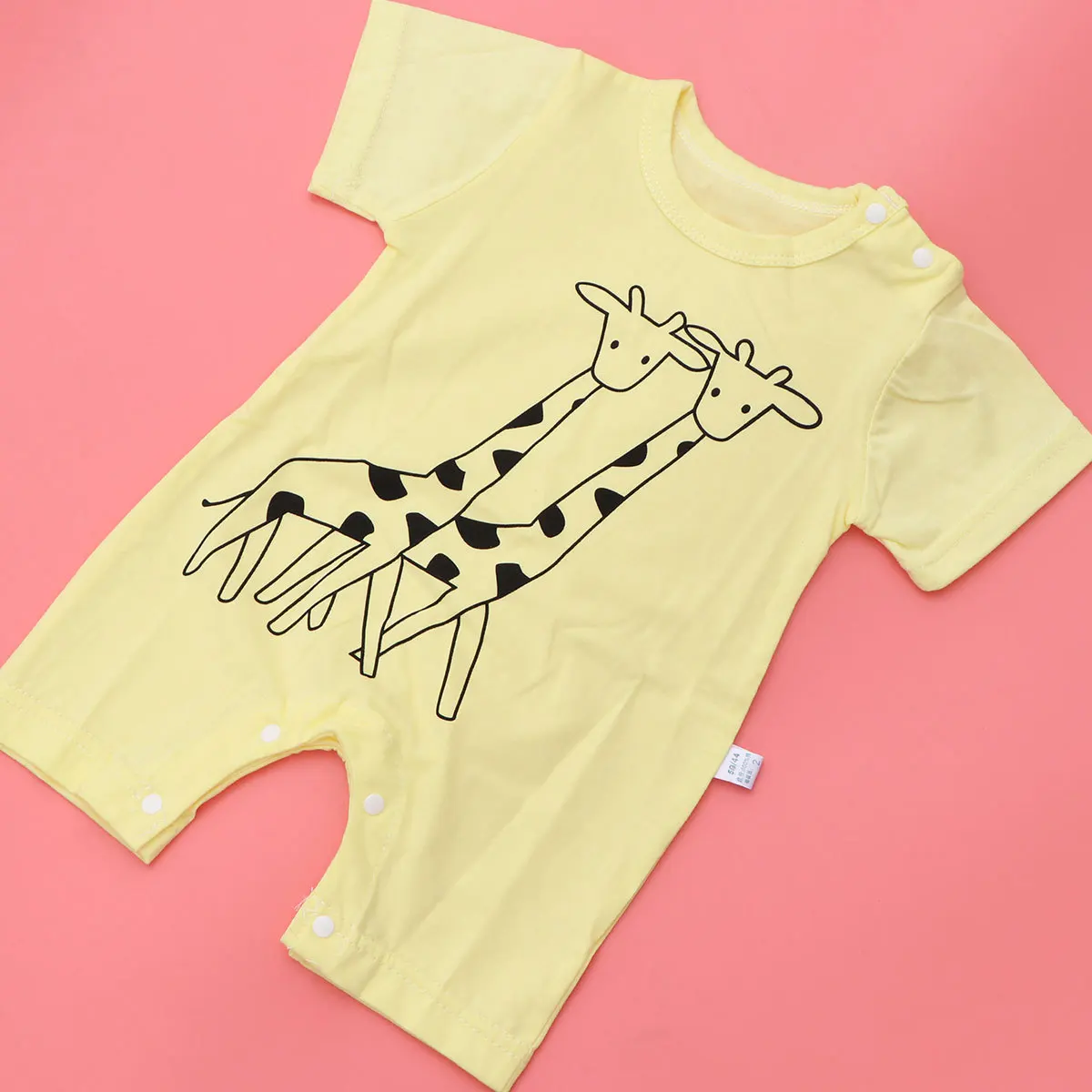 

Baby Summer Sleeveless Romper Yellow Cartoon Giraffe Infant Romper 0-3 Month Breathable Soft Baby Clothes Jumpsuit