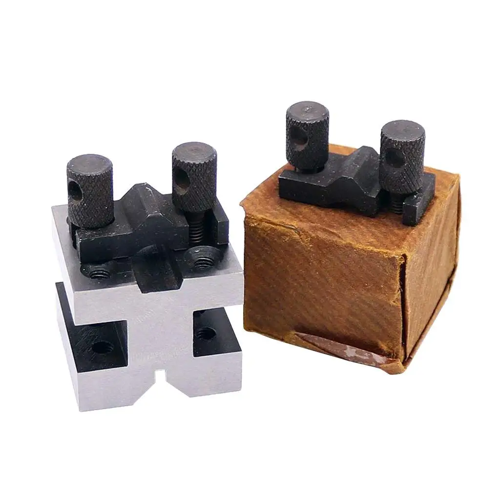

High Speed Steel V Block Set with Clamps Precision Machinist Blocks for Metalworking Layout and Grinding