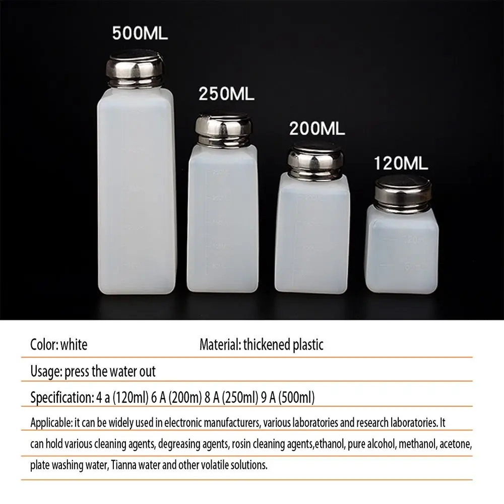 100/200/250/500ML Liquid Alcohol Split Bottle Anti Volatilization Flux Bottle Press Type Split Bottle image 4