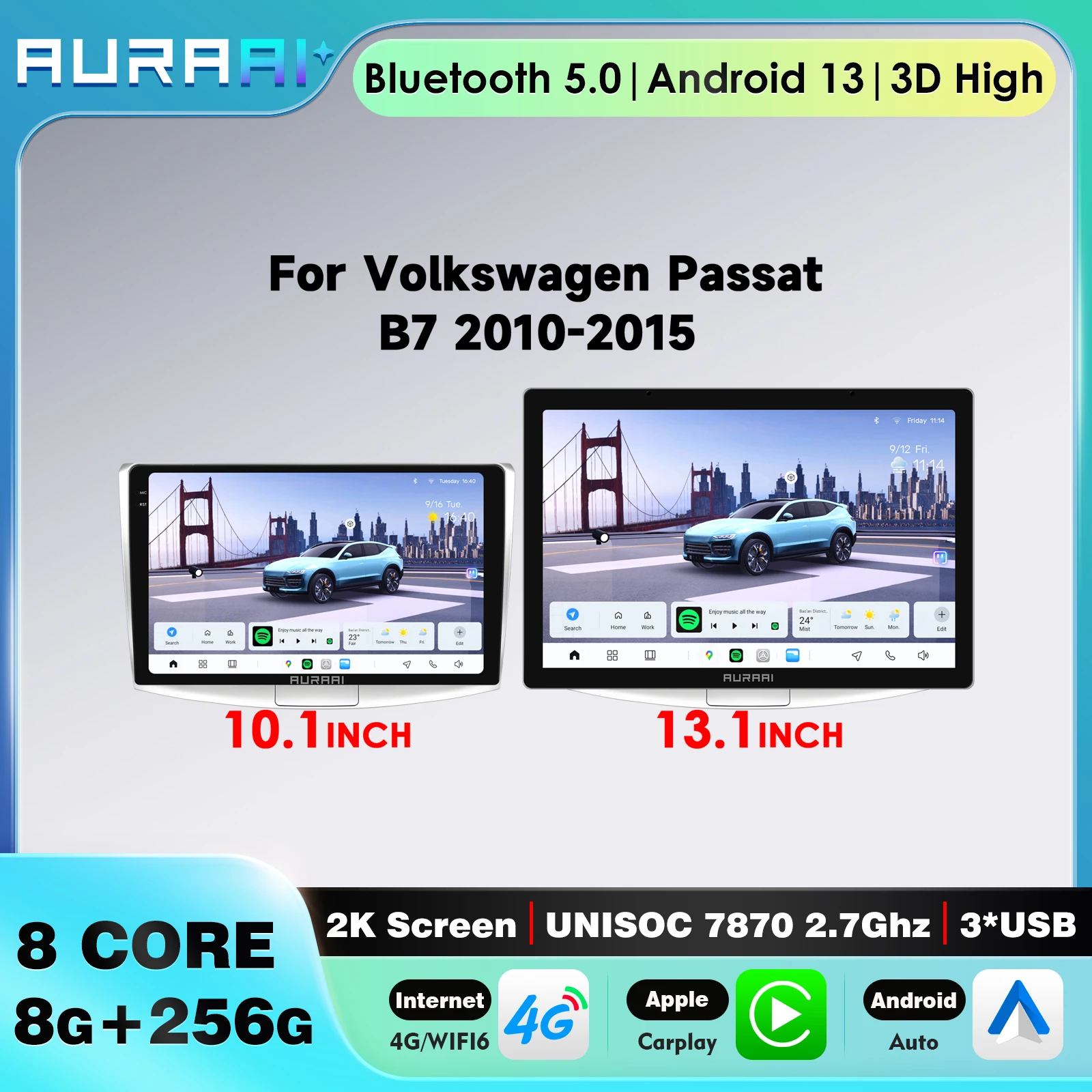 HIZPO For VW Volkswagen Passat B7 2010 - 2015 2 din Android Navigation Auto Stereo Multimedia Video Player Carplay Android Auto