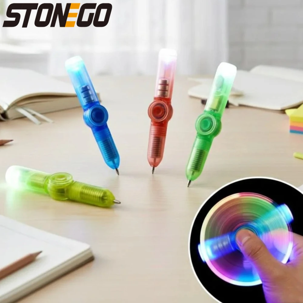 

Креативная волшебная ручка-антистресс со светодиодной подсветкой и светящимися чернилами, вращающаяся игрушка для пальцев, офисные и школьные принадлежности, шариковая ручка