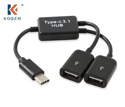 Micro USB tipo C a 2 OTG, Cable HUB de doble puerto Y divisor, adaptador micro-usb tipo C, convertidor para tableta, Android, teclado de ratón