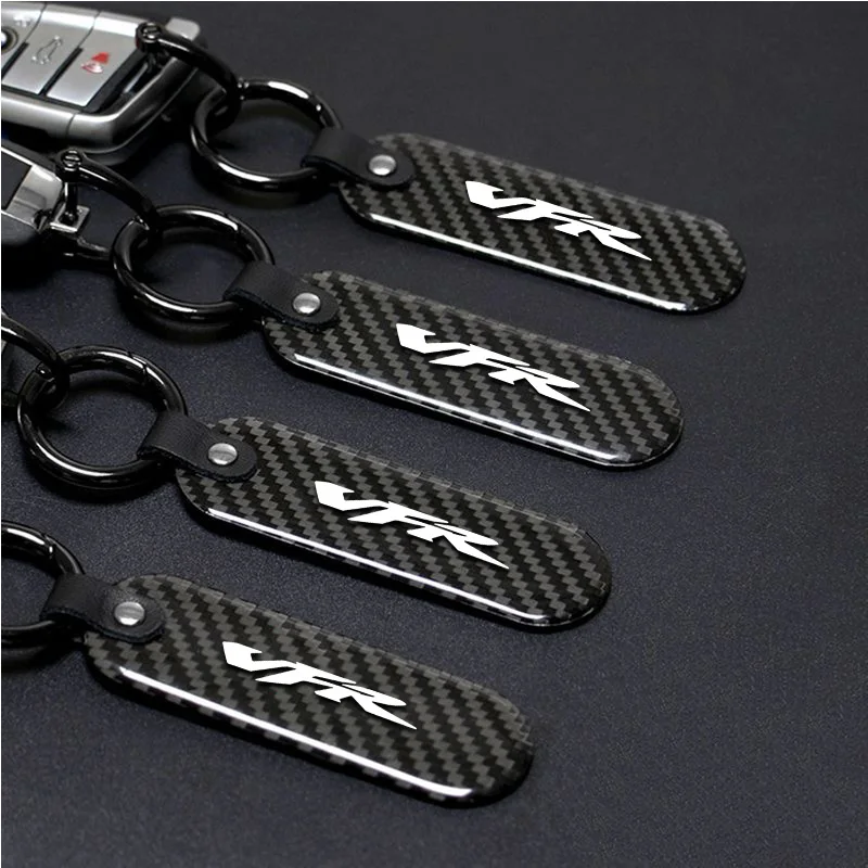 For Honda VFR VFR750 VFR800 VFR800X 750 1200F VFR800F Motorcycle Key Chain Carbon Fiber Keychain 2025 Logo Gift