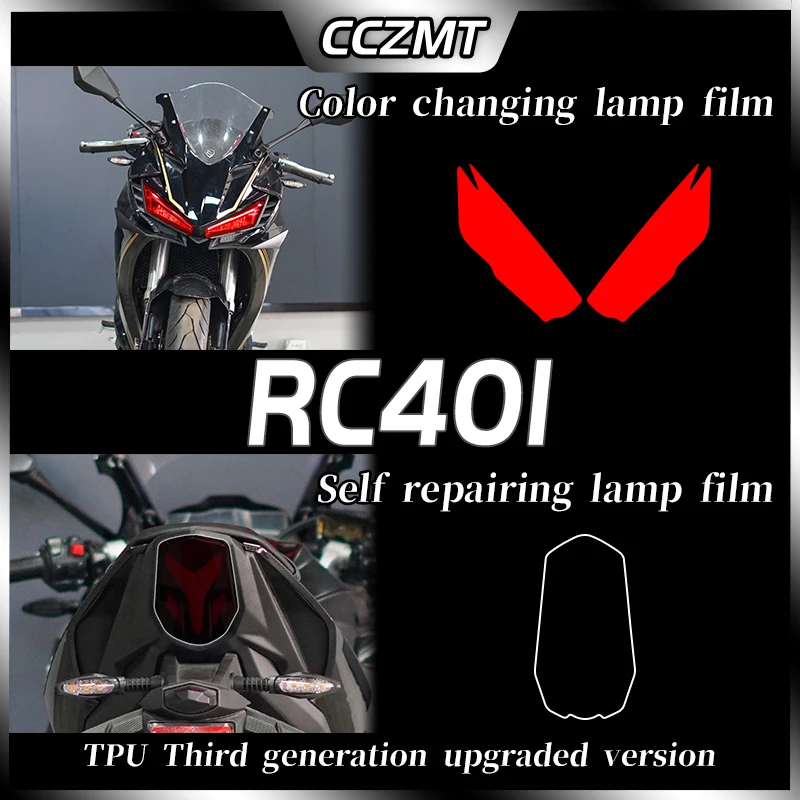 

For CYOLONE RC401 Headlight Instrument Film Transparent Fumigated Black Protective Film Rearview Mirror Rainproof Accessories