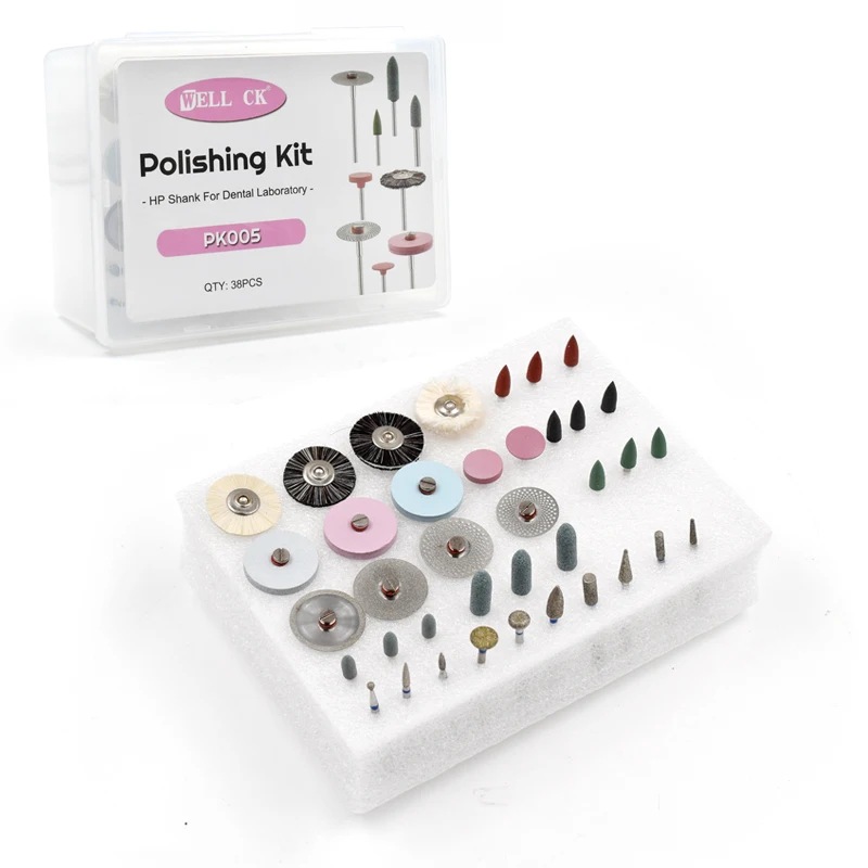 

38 шт./компл. набор для полировки шлифовального станка, шлифовально-полировки для керамики или фарфора, хвостовик HP для стоматологической лаборатории