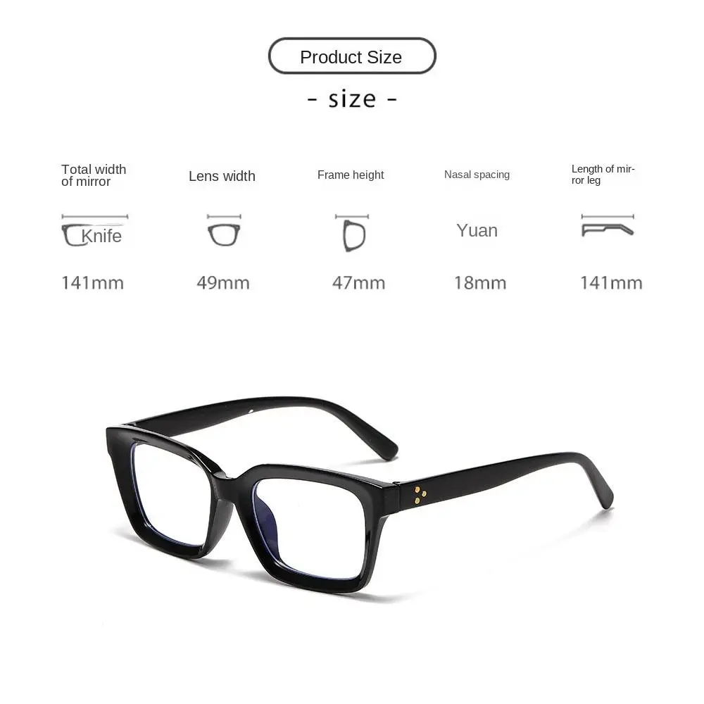 Ins Oversized Square Glasses Large Frame Anti Blue Light Glasses Myopia Glasses Flat Light Glasses Transparent Eyeglasses
