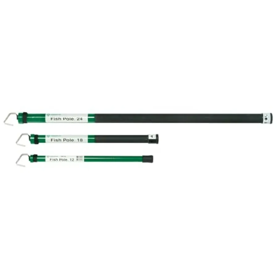 

FP24 Collapsible 24' Cable Pulling and Reaching Fish Pole for Pushing/Pulling Cables in Silver with Extended Reach and Durable