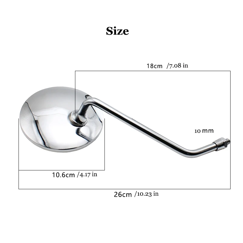 Universal Motorcycle Rearview Mirrors ABS Retro Round Chrome Side Convex Mirror for Honda Hornet 600 Shadow VT750 Benelli TNT150 view 6