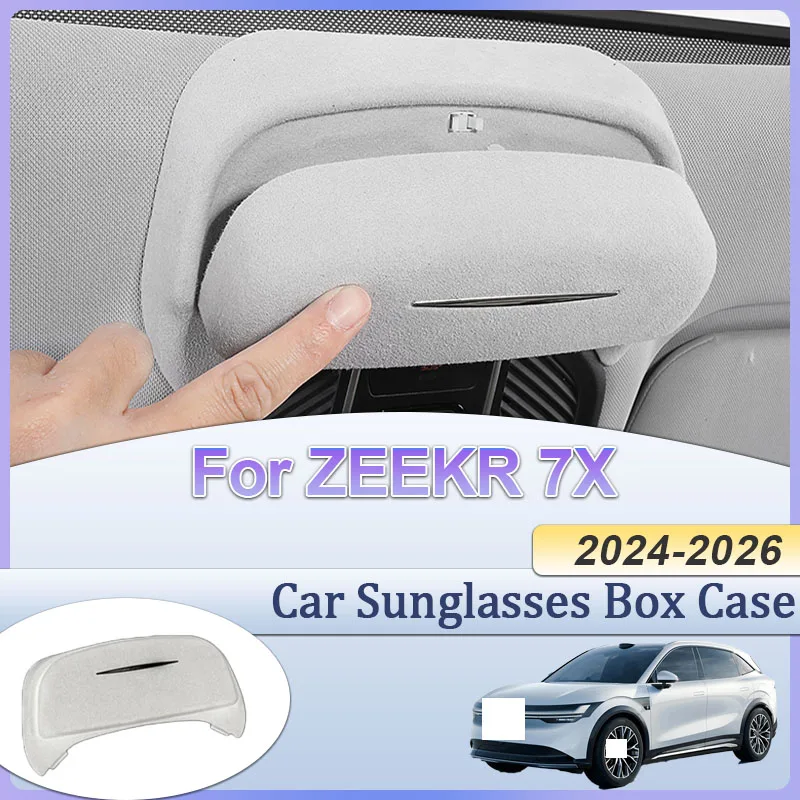 

Car Sunglasses Holder Box Glasses Case Spectacles Interior Roof Sunroof Clip Organize Auto Styling For ZEEKR 7X 2024 2025 2026