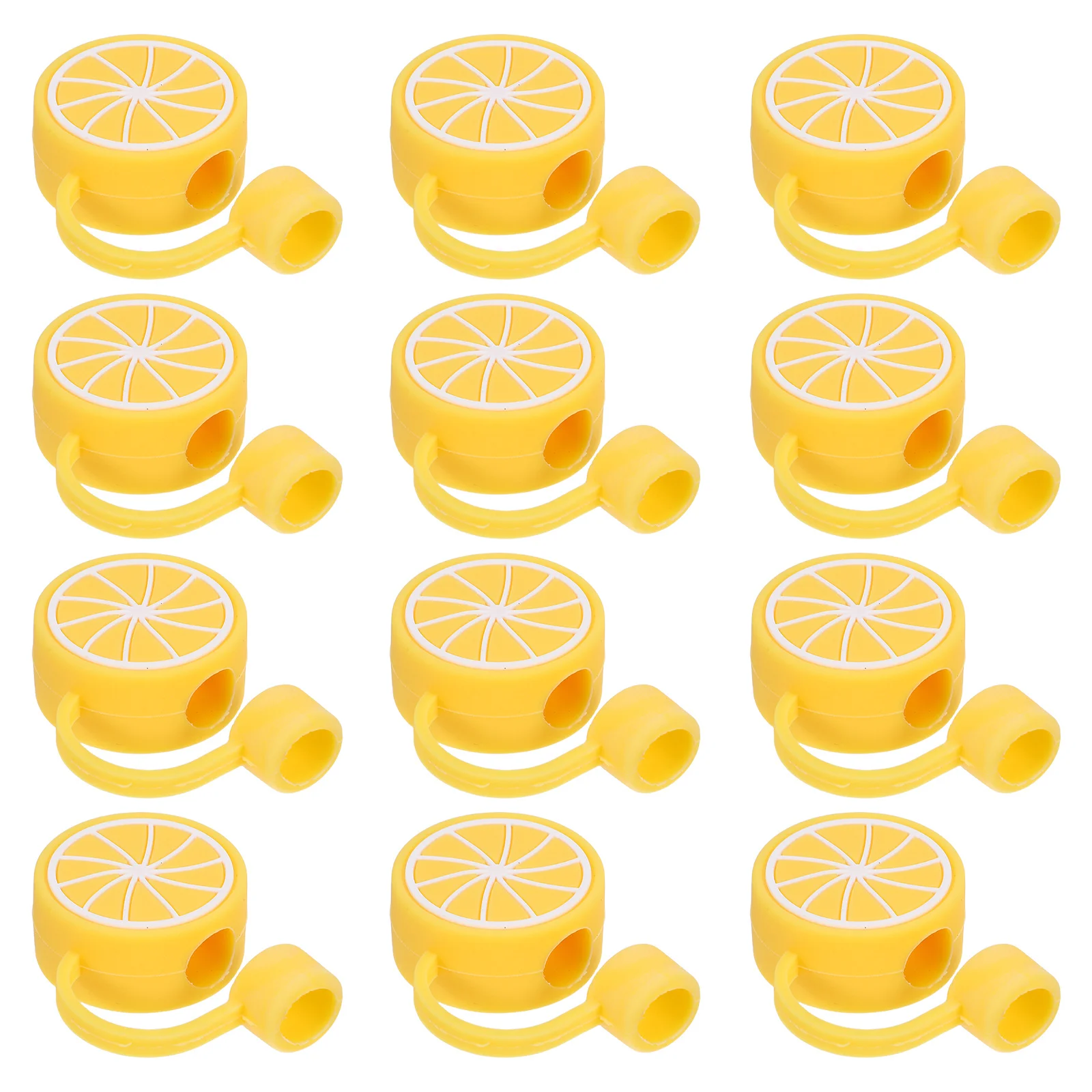 

Lemon Straw Cap Reusable Silicone Cup Lid Leak Proof Fruit Juice Cover Portable Drinking Tool Outdoor Travel Accessory