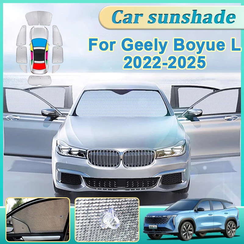 Para geely boyue l starray atlas fx11 2022-2025 janela completa do carro proteção solar anti uv pára-sol viseira acessórios de automóveis