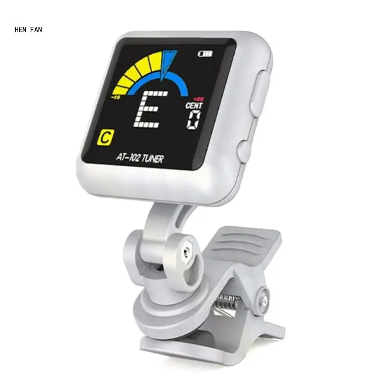 Rechargeable Clip On Electric Guitar Tuner 360 Degree Rotating Electronic Tuner for Guitar, Ukulele, Violin, Banjos M89D