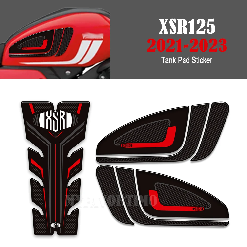 XSR125 2021 2022 2023 Motorcycle Tank Pad Side Grips Gas Fuel Oil Kit Knee Protector Decals For Yamaha XSR 125 stickers