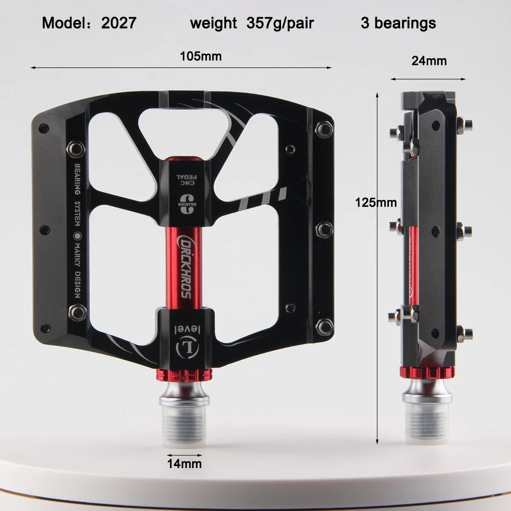 CNC Aluminum Alloy Ultralight Bicycle Pedal, 3 Bearings, Anti-Slip, CNC, BMX, MTB, Bike Accessories