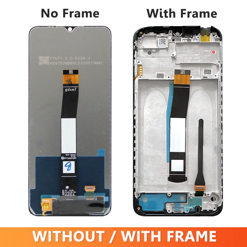 AMOLED LCD Display Touch Screen Digitizer Assembly com Frame Test, 6.71 ", apto para Xiaomi Redmi 10C, 220333QAG