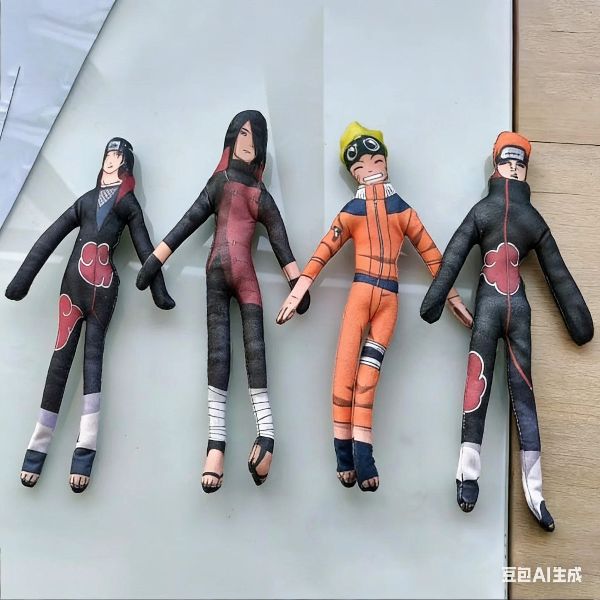 

28 см Индивидуальная плюшевая фигурка Наруто Какаши Хатаке и Учиха Саске для косплея, абстрактная фигура ниндзя с подвижными конечностями, игрушка-скелет