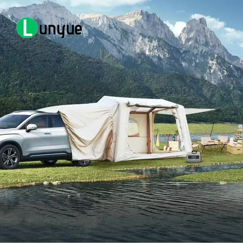 Automatic Inflatable SUV Tail Tent Black Coated Sunshade Rain Cover For Outdoor Self Driving Camping Travel
