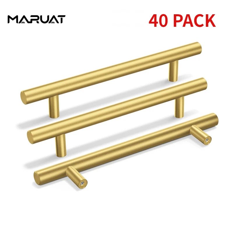 

40 Pcs Gold Cabinet Pulls Drawer Handles Kitchen Furniture Hardware Cupboard Door Pulls 5in Hole Center 7-7/8in Overall Length