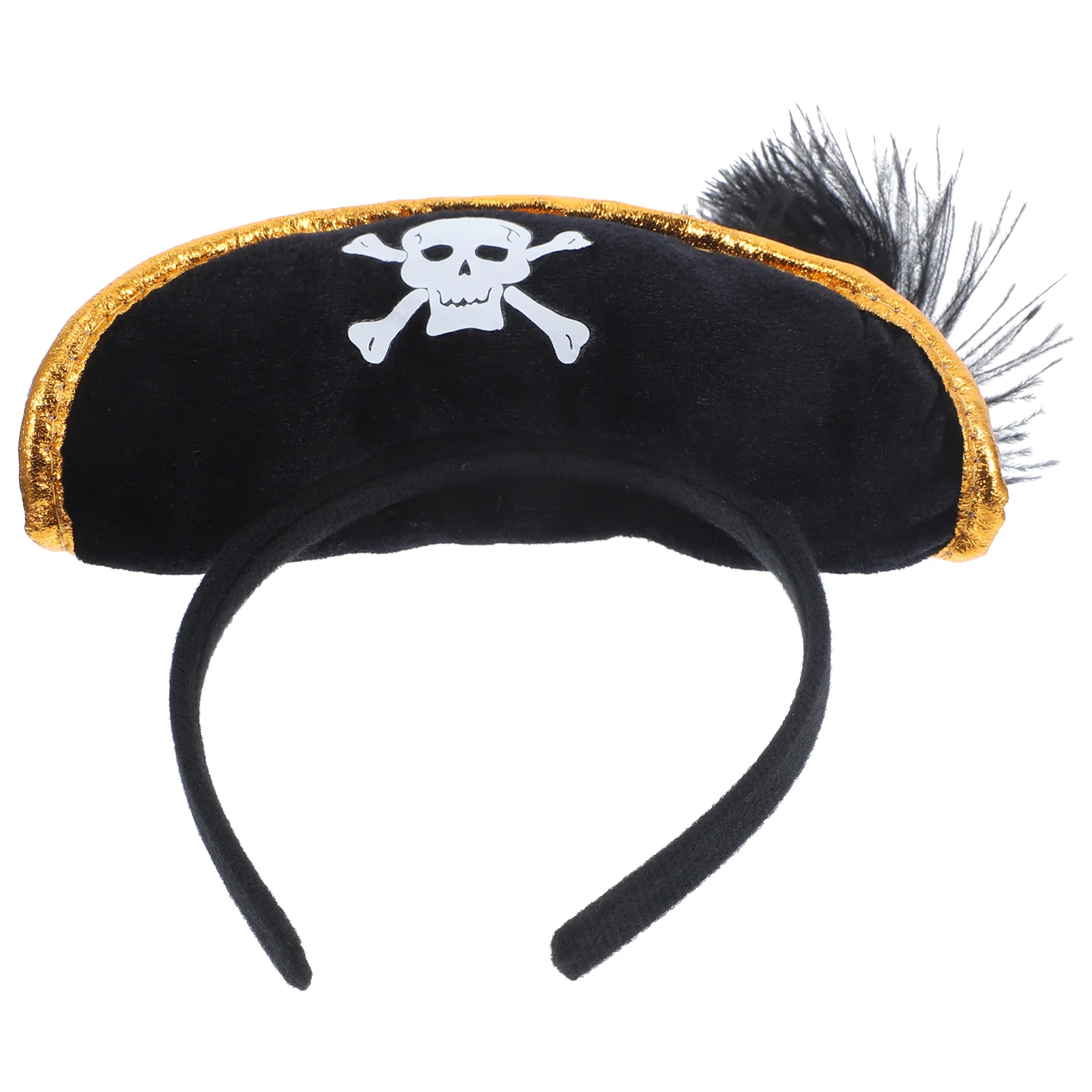 Performance Pirate Headbands Skull Hat Black Halloween Props Accessories Printing Women Non-woven Fabric Toddler