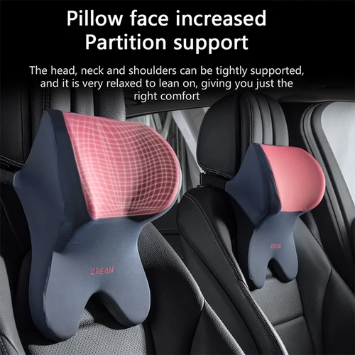 Imagen 2 del producto Soporte Lumbar para coche, reposacabezas, almohada para el cuello, almohadas universales suaves para el cuello, cojín de espuma viscoelástica para coche, almohada Lumbar, soporte para la espalda
