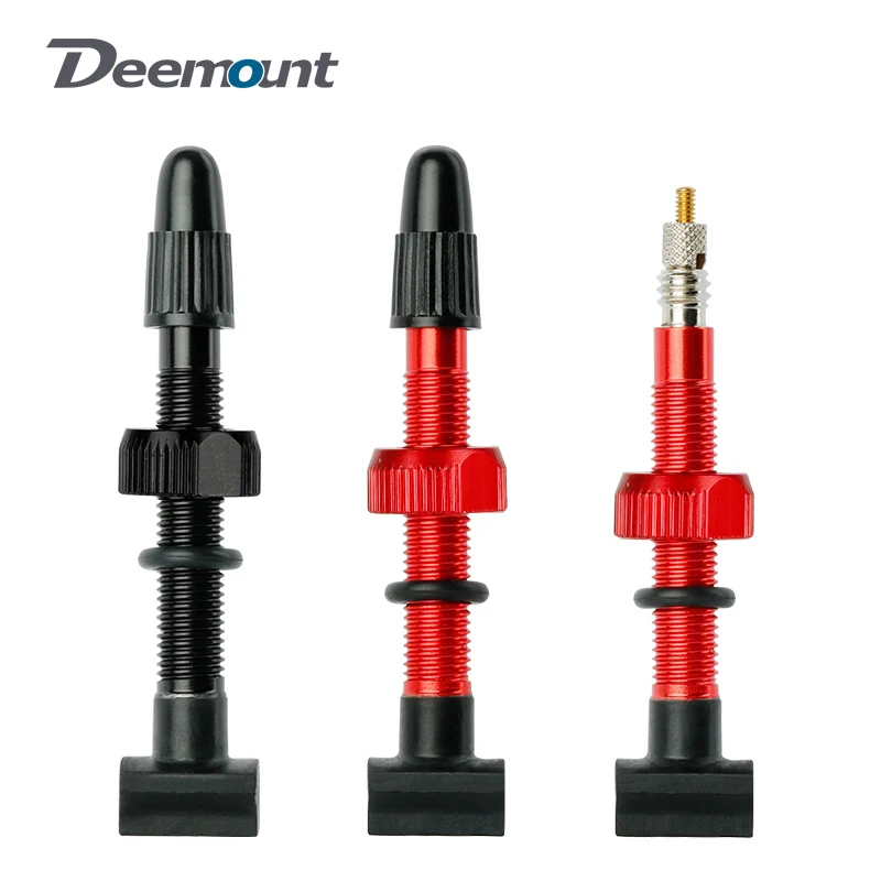 Deemount Presta capezzoli bicicletta Tubeless Rim F/V valvole stelo in alluminio anodizzato nucleo in ottone Base rettangolare integrata