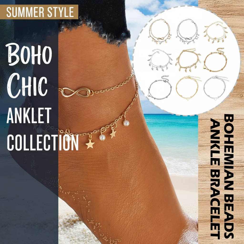 Fashionable Bohemian Retro Personalized Ankle Chains European And American Popular Style for Unique Fashion Accessory
