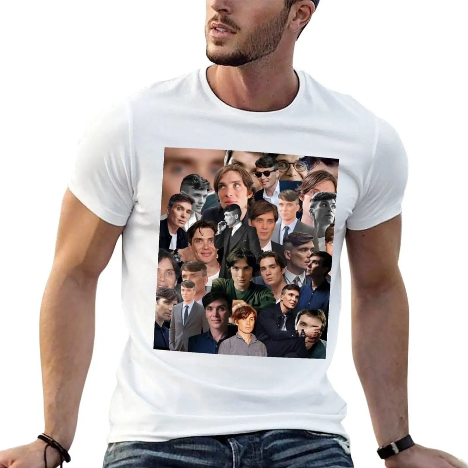 

cillian murphy photo collage T-Shirt man tshirt anime t shirts for man T-Shirt
