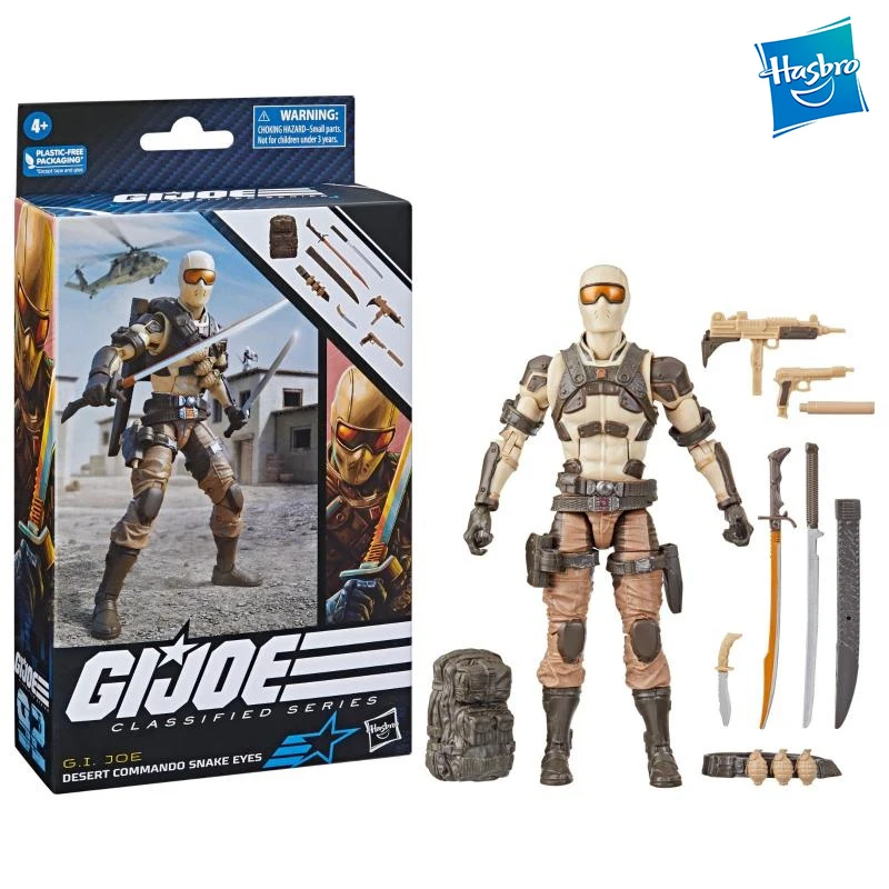 Spot Goods Hasbro GI Joe Classified Series Desert Commando Snake Eyes Model Kit Action Figure Gift Toy Collection for Kids