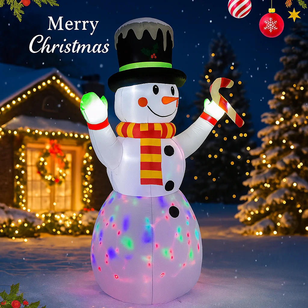 2,1 м/7 футов рождественские украшения в виде снеговика, домашняя надувная игрушка со светодиодной подсветкой, рождественские украшения для двора, товары для декора, уличный декор для газона