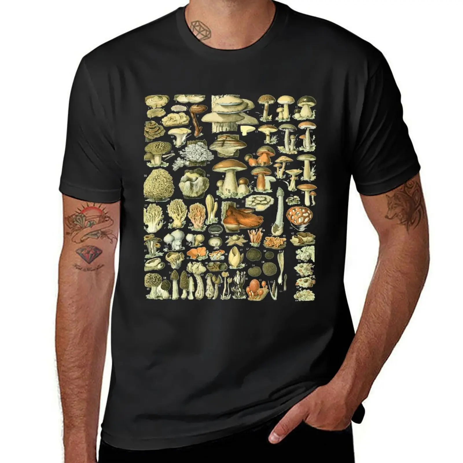 Mushroom Varieties for Fungi Mushroom Hunters T-Shirt quick-drying animal prinfor boys black t-shirts for men