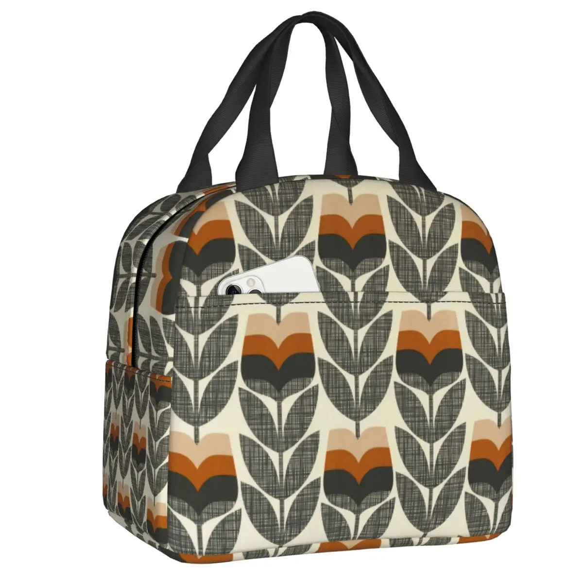 Custom Orla Kiely Scandinavian Floral Lunch Bag Women Cooler Warm Insulated Lunch Box for Student School