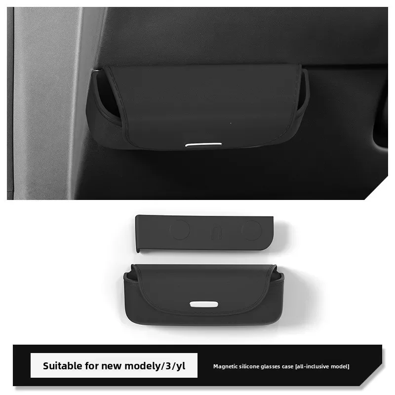 Mittelkonsole Brillenablage für Tesla Model 3 Highland Model Y Juniper YL Silikon Sonnenbrillenhalter Aufbewahrungsbox Auto-Innenraum – Detail 1