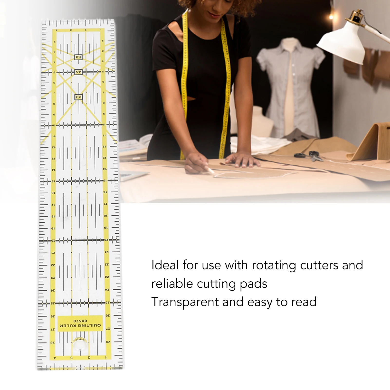 New Acrylic Quilting Ruler Yel - Embroidery Yellow recension och pris