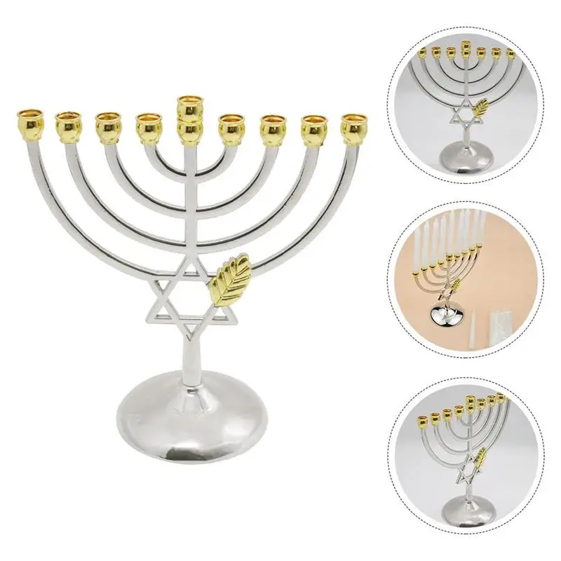 Candle Holder For Hanukkah Menorah Star Of David Candle Holder Holds 9 Candles Home Decor For Events Banquets Family Gatherings