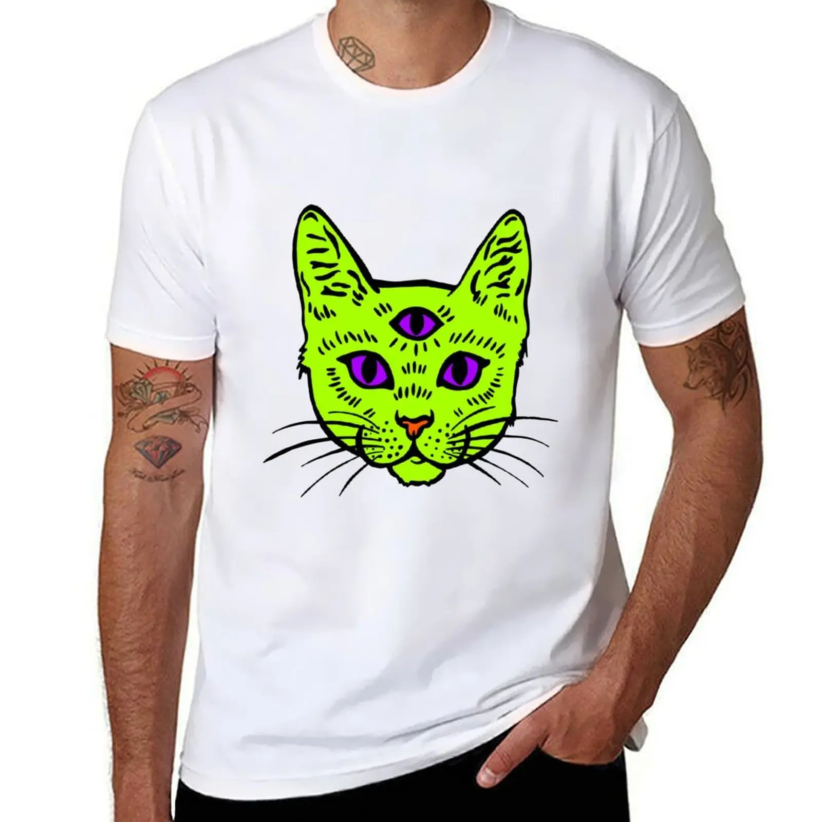 

3rd eye cat T-Shirt man tshirt man t shirts for men T-Shirt
