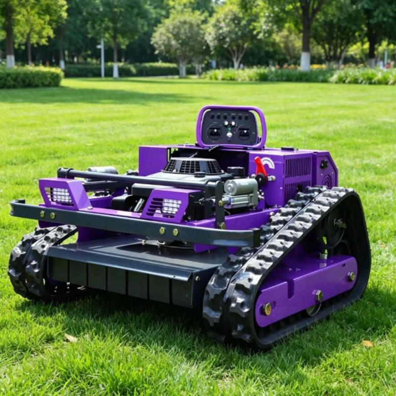 50 Degree Slope Adaptable Tracked Remote Lawn Mower Grass Cutting Machine For Villa Orchard Landscape Engineering