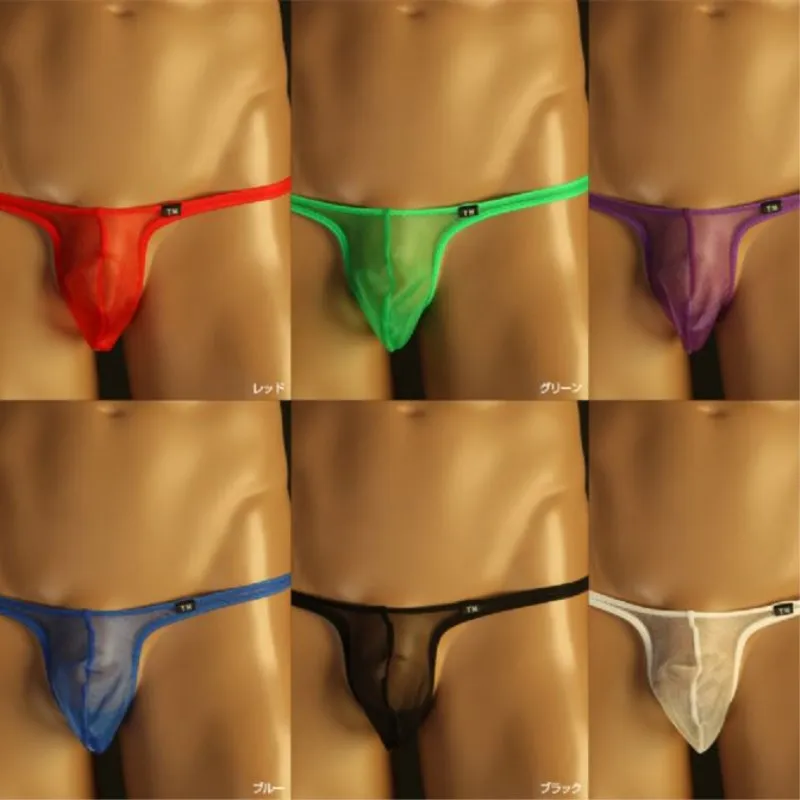 Men Underwear Thongs See Through Men Sexy Transparent Thong Underwear Low Waist Slim Mesh Gay G-string Thongs  jockstrap men