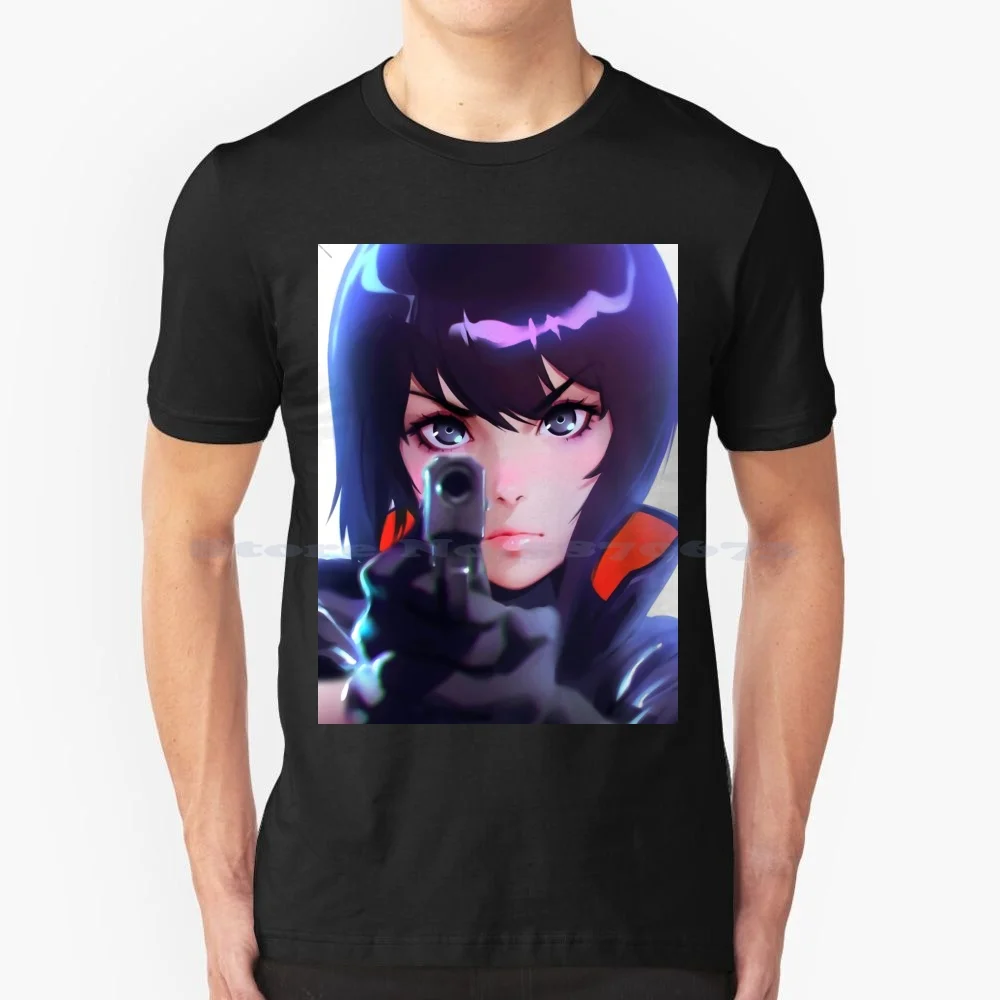 Mokoto Kusanagi Ghost In The Shell T Shirt 100% Cotton Tee Ghost In The Shell Anime Manga Mokoto Kusanagi Waifu Girl Japan